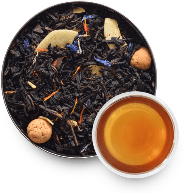 Loose Leaf Teaand Tea Cup PNG image
