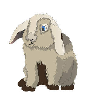 Lop Eared Rabbit Illustration PNG image