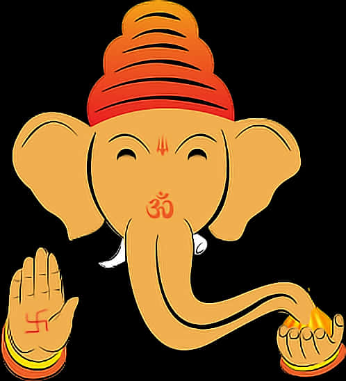 Lord Ganesh Cartoon Illustration PNG image