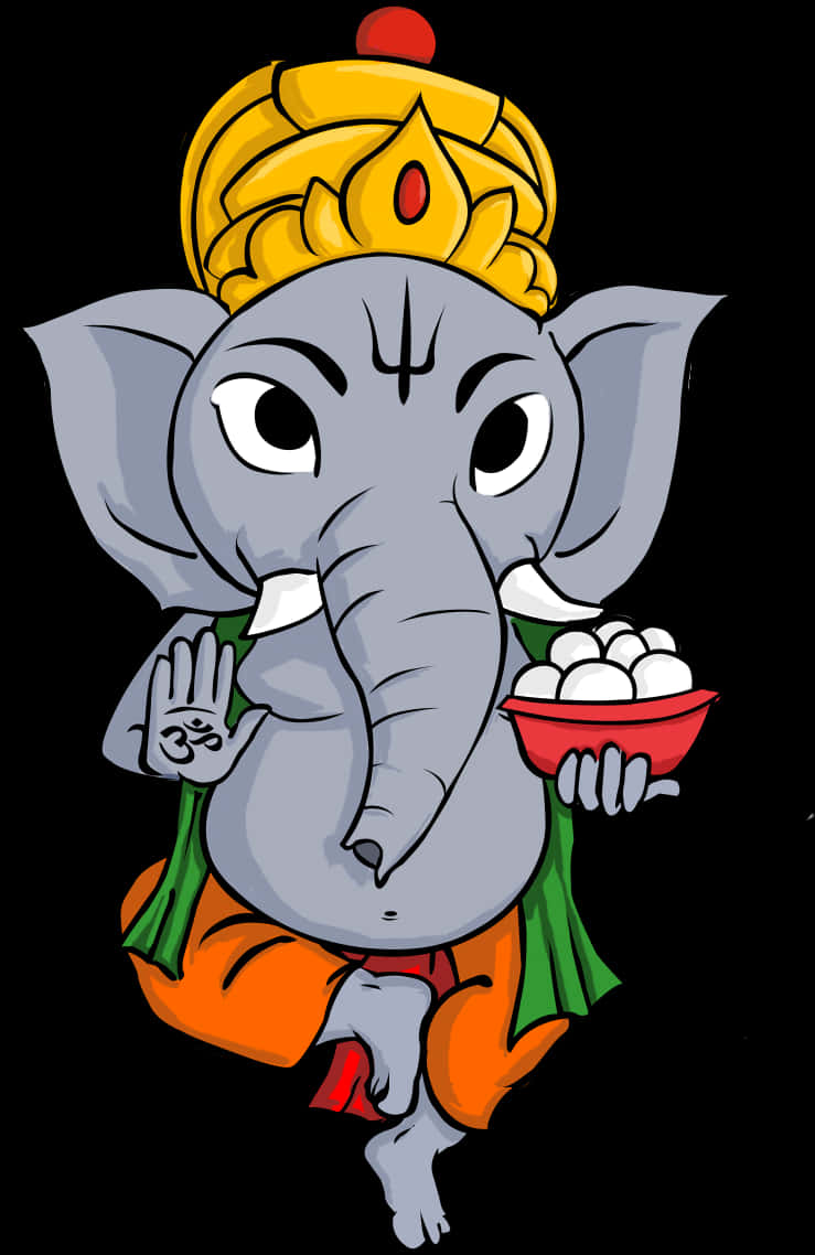 Lord Ganesha Cartoon Illustration PNG image