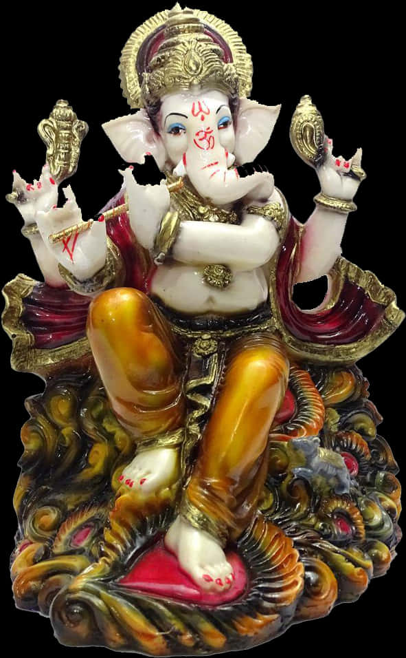 Lord Ganesha Statue Ornate PNG image