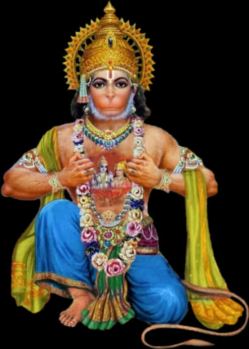 Lord Hanuman Revealing Rama Sita In His Heart.jpg PNG image