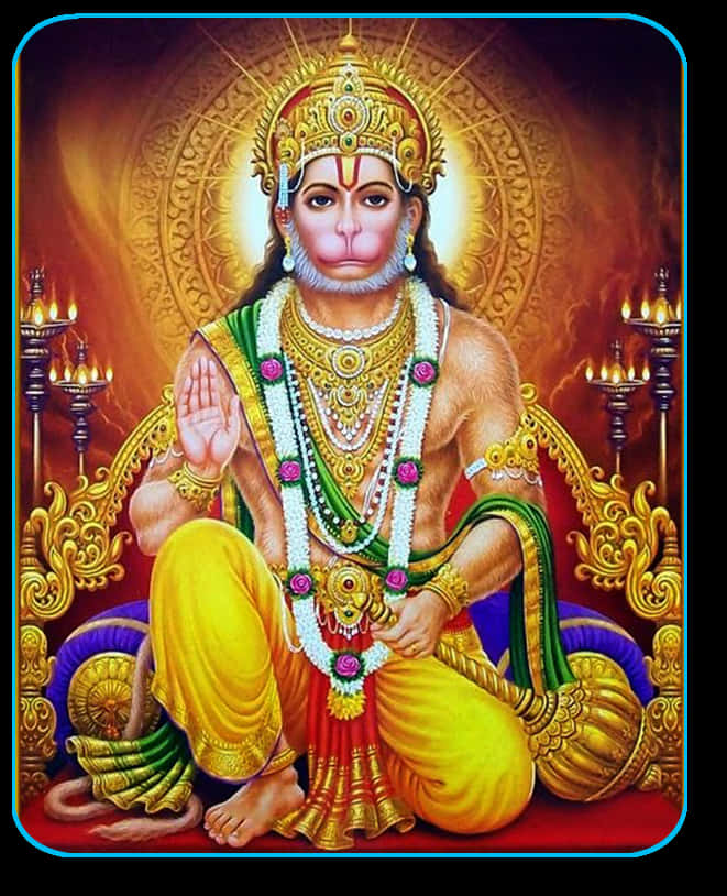 Lord Hanumanin Royal Attire PNG image