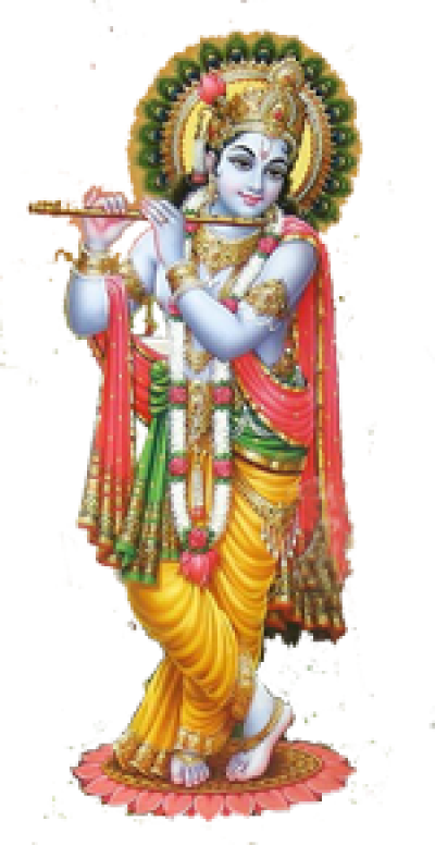 Lord Krishna Flute Adorned Statue PNG image