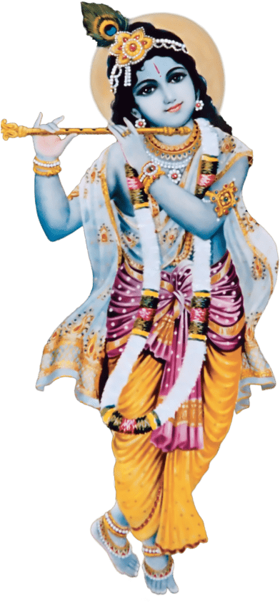 Lord Krishna Flute Playing Pose PNG image