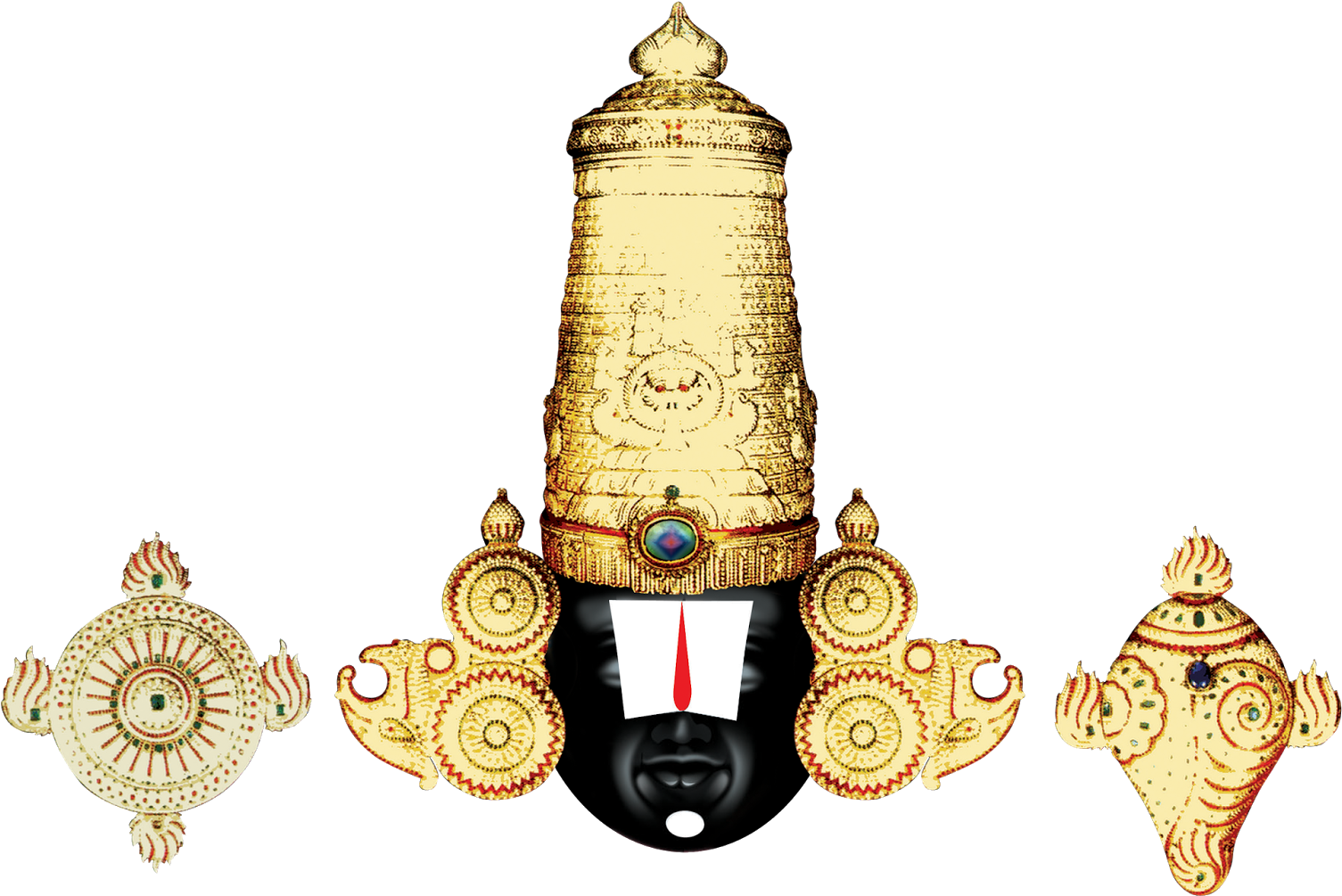 Lord Venkateswara Traditional Ornaments PNG image