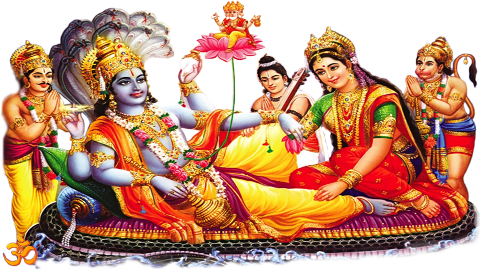 Lord_ Vishnu_and_ Devotees_ Artwork PNG image