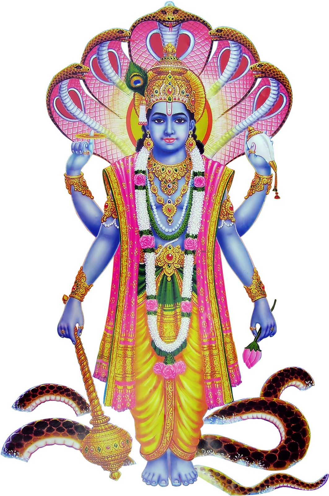 Lord_ Vishnu_ Four_ Armed_ Form PNG image