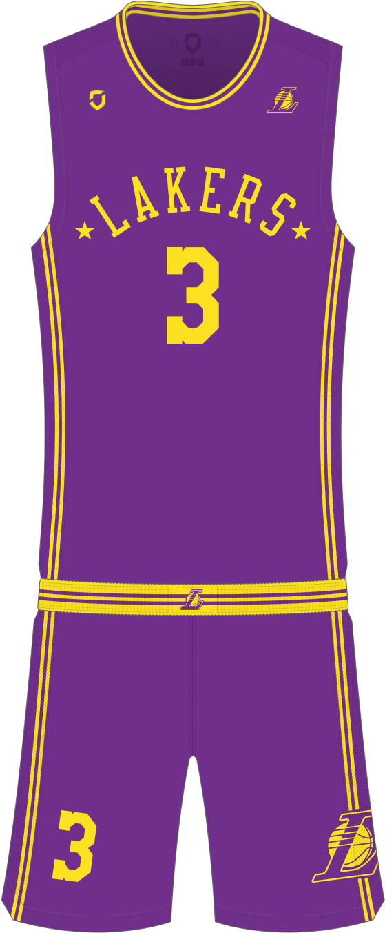 Los Angeles Lakers Purple Uniform Number3 PNG image