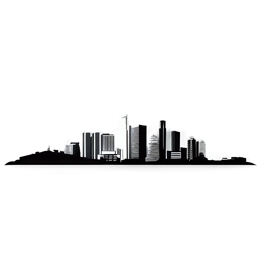 Los Angeles Skyline Black And White Png 91 PNG image