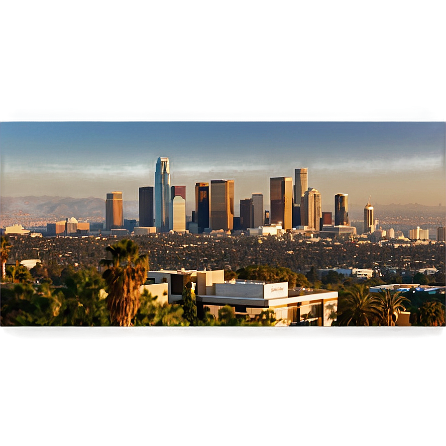 Los Angeles Skyline From Hollywood Hills Png Yun PNG image