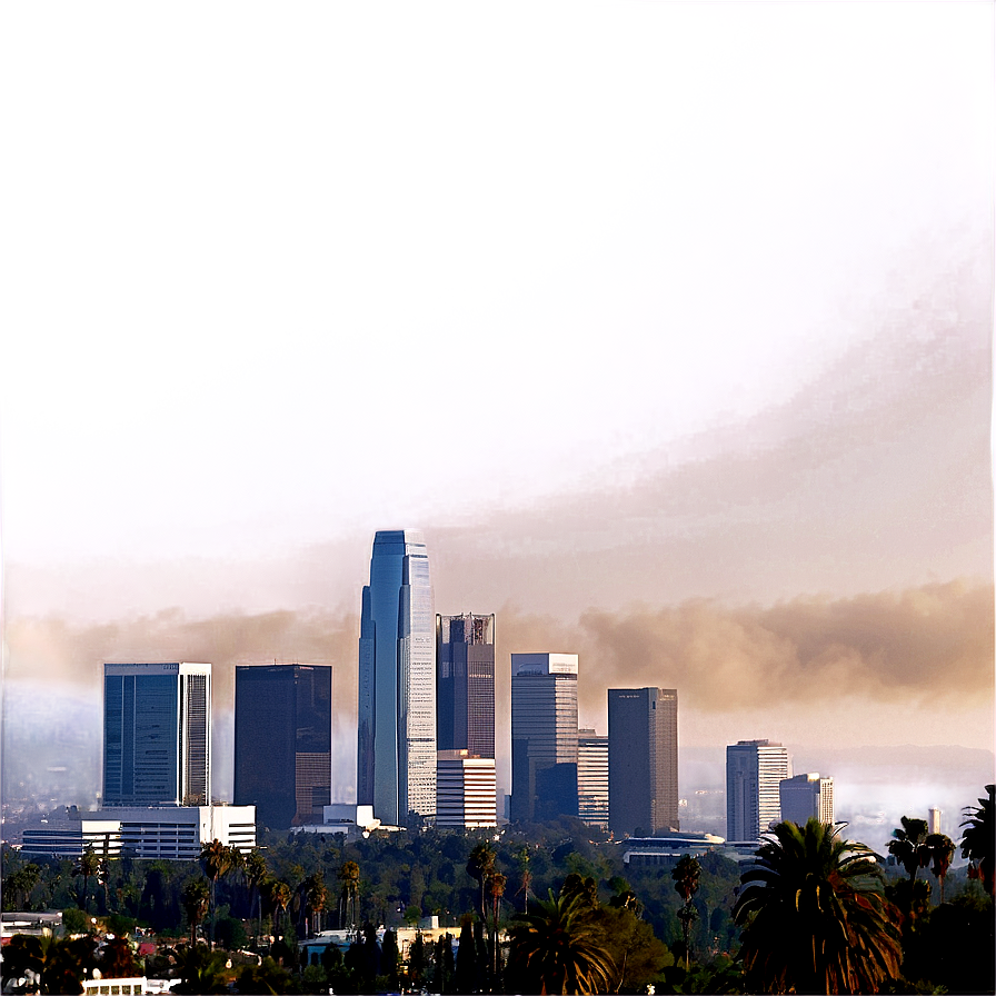 Los Angeles Skyline In Fog Png 73 PNG image