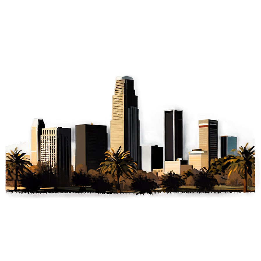 Los Angeles Skyline In Winter Png Ref79 PNG image