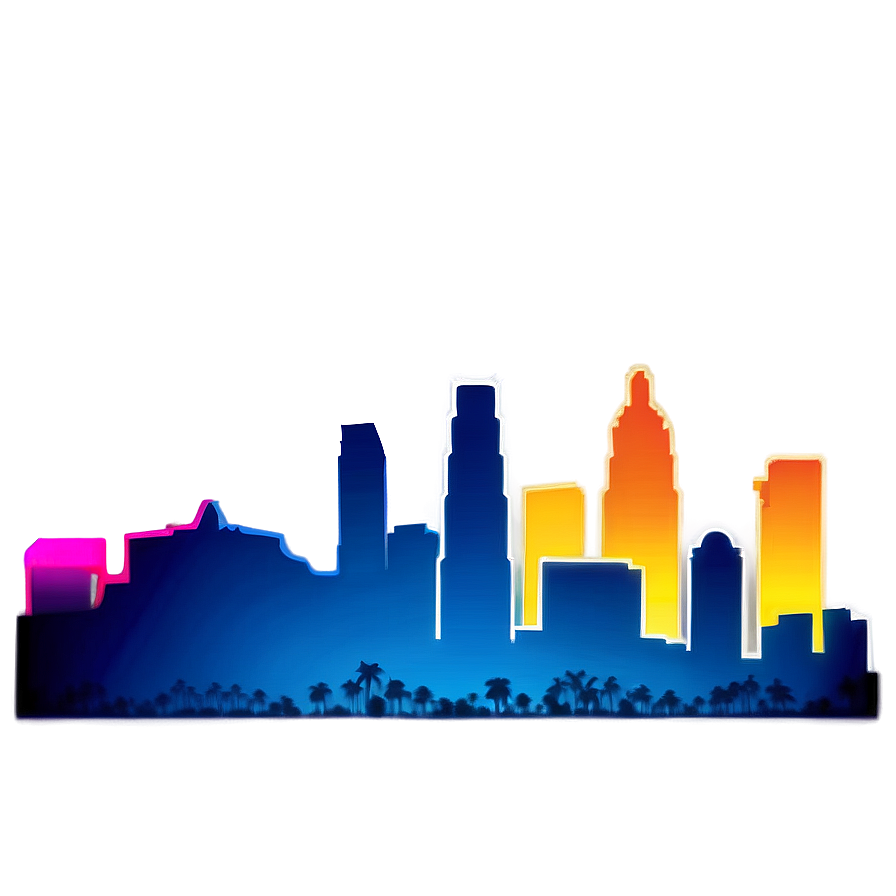 Los Angeles Skyline With Blue Sky Png 22 PNG image