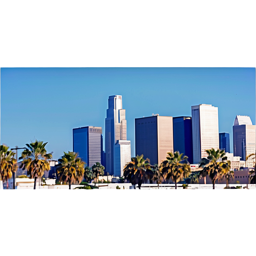 Los Angeles Skyline With Blue Sky Png Nvx83 PNG image