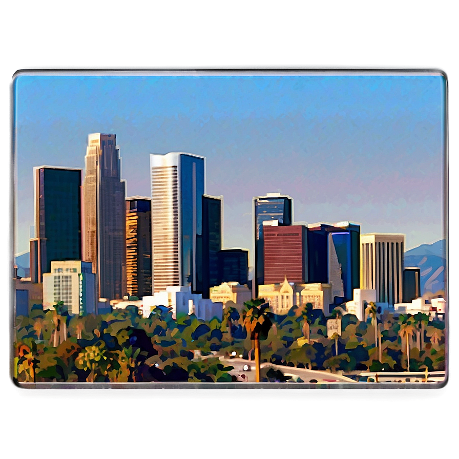 Los Angeles Skyline With Mountains Png 23 PNG image