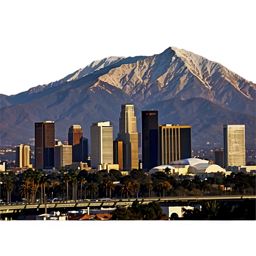 Los Angeles Skyline With Mountains Png 60 PNG image