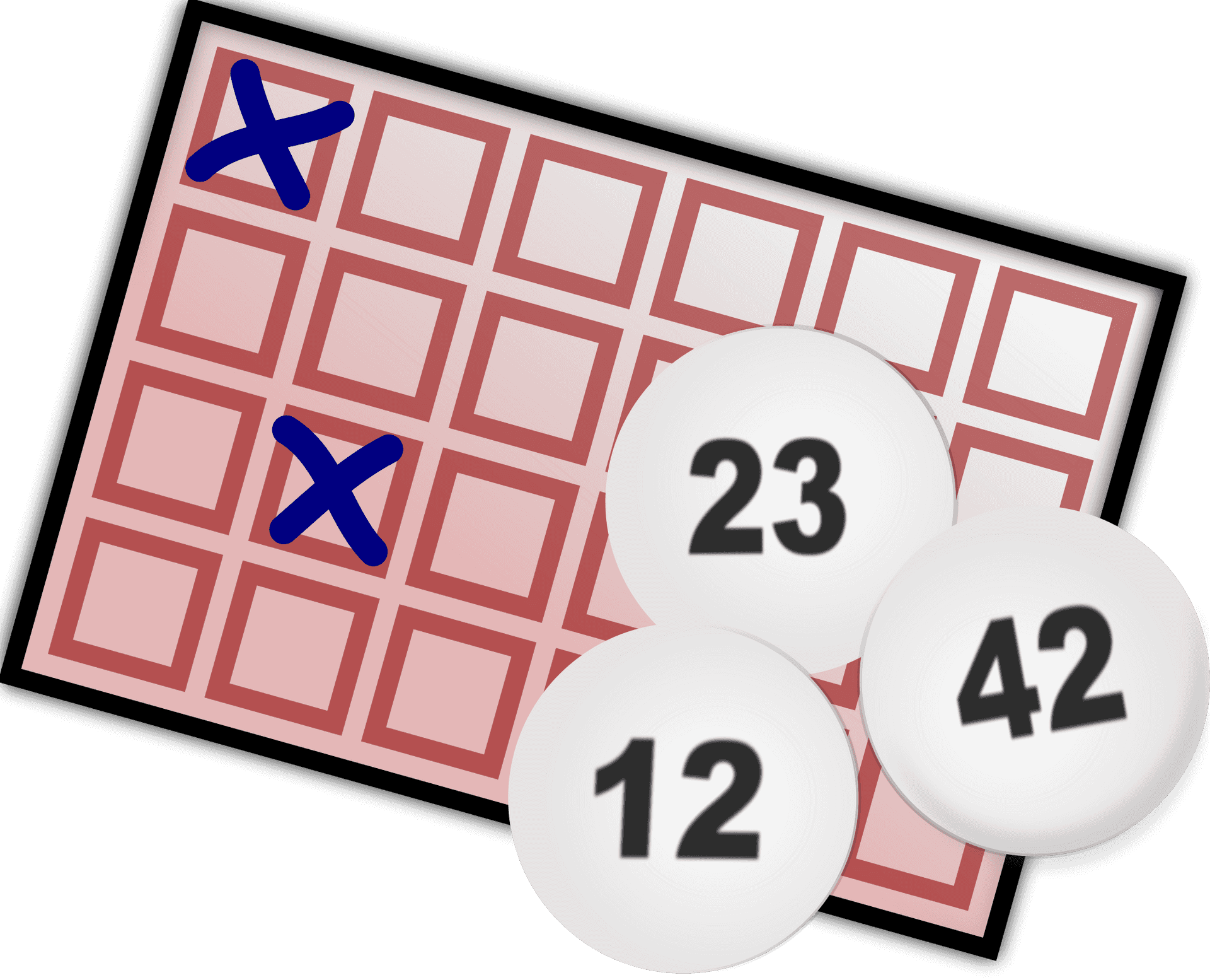 Lottery Ticketand Balls Graphic PNG image