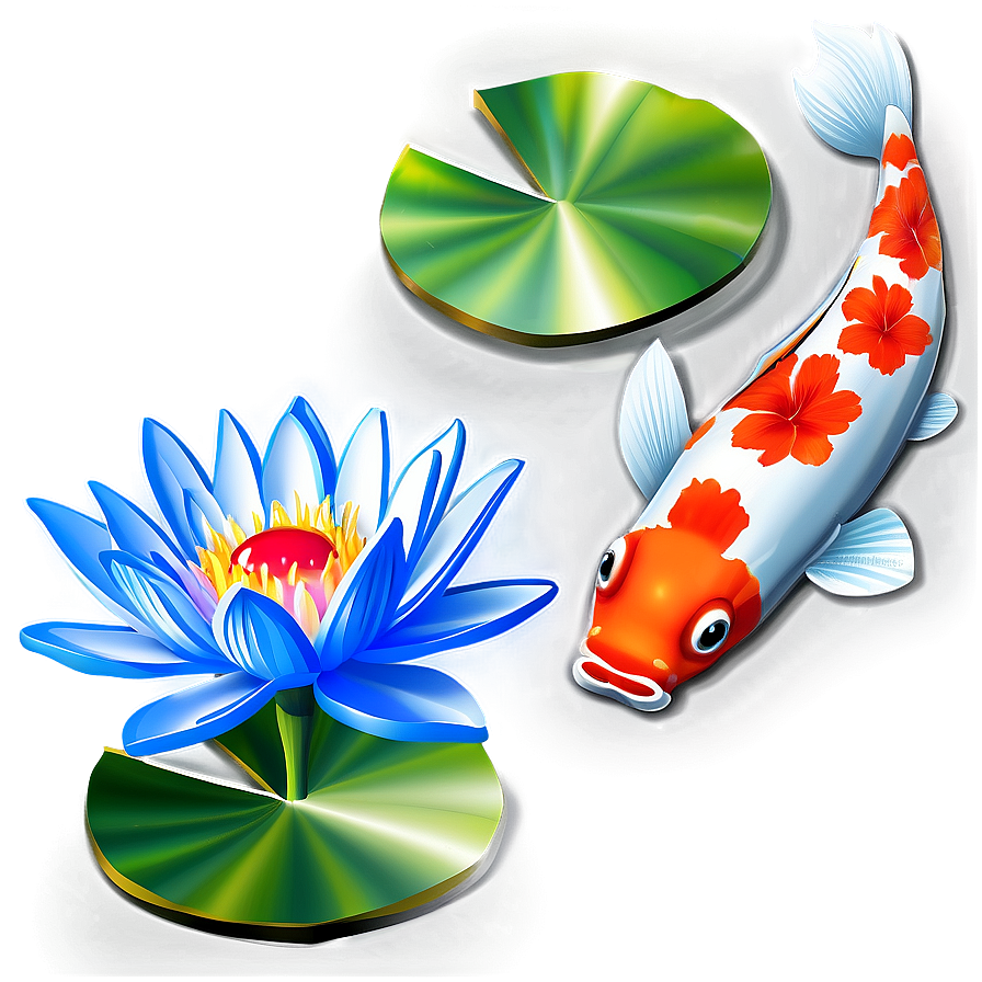 Lotus With Koi Fish Png 05242024 PNG image