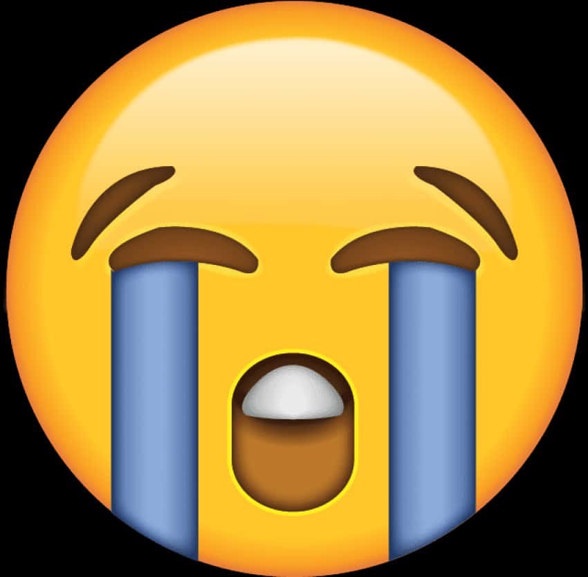 Loudly Crying Face Emoji PNG image