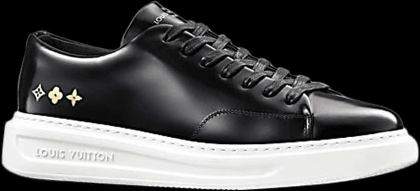 Louis Vuitton Black Leather Sneaker PNG image