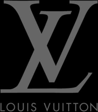 Louis Vuitton Logo Blackand White PNG image