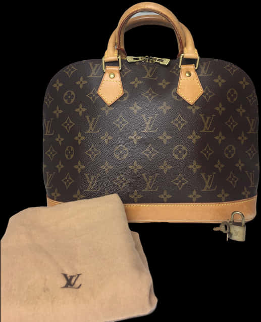 Louis Vuitton Monogram Handbagwith Dustbagand Lock PNG image