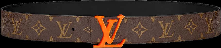 Louis Vuitton Orange Monogram Belt PNG image