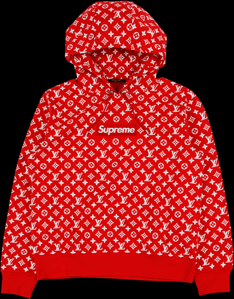Louis Vuitton Supreme Red Hoodie PNG image