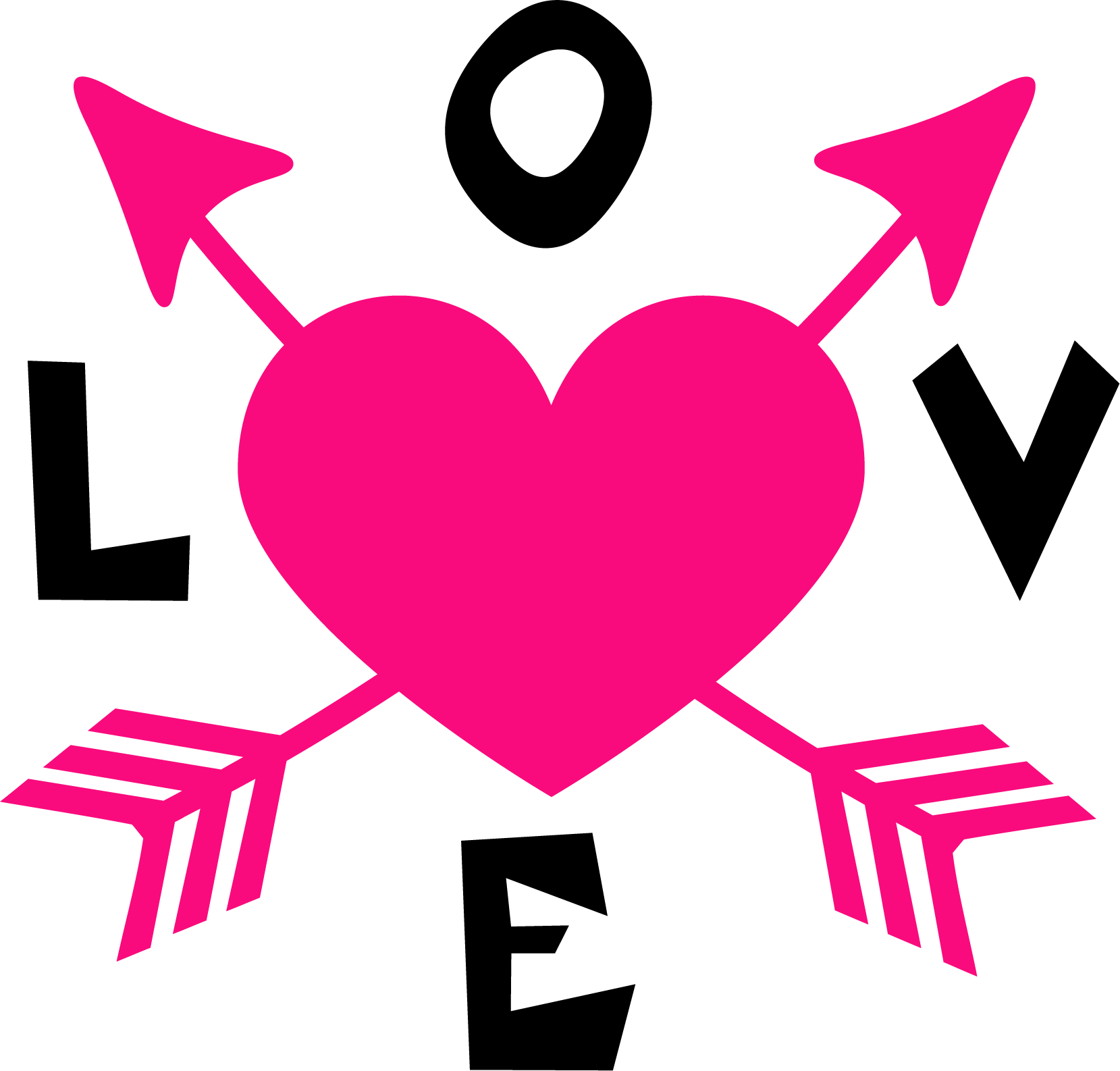 Love Arrows Heart Clipart PNG image