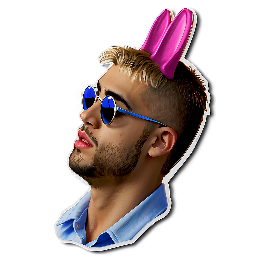 Love Bad Bunny Stickers Png 06272024 PNG image