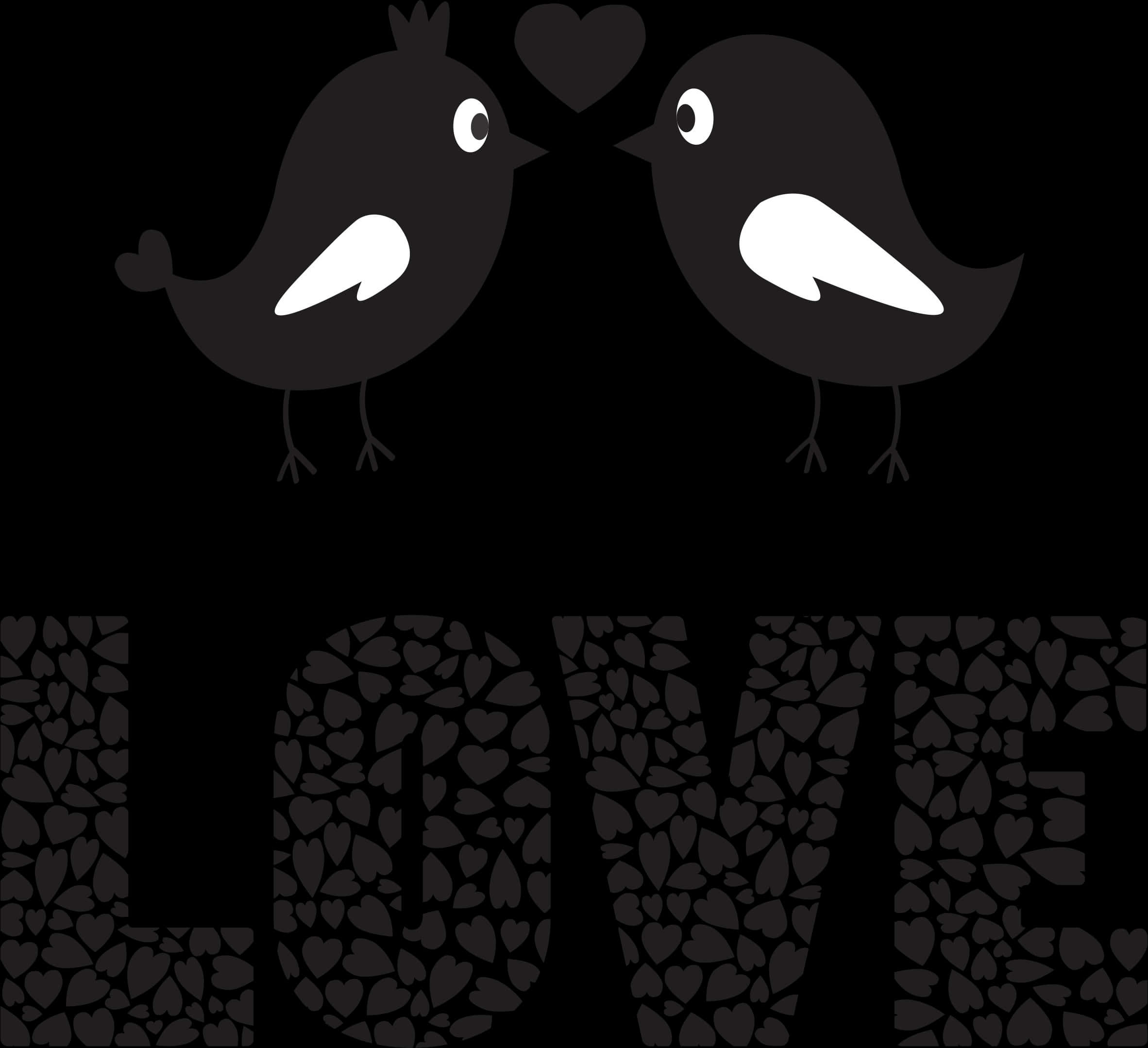 Love Birds Black Background PNG image