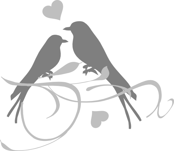 Love Birds Silhouette Art PNG image