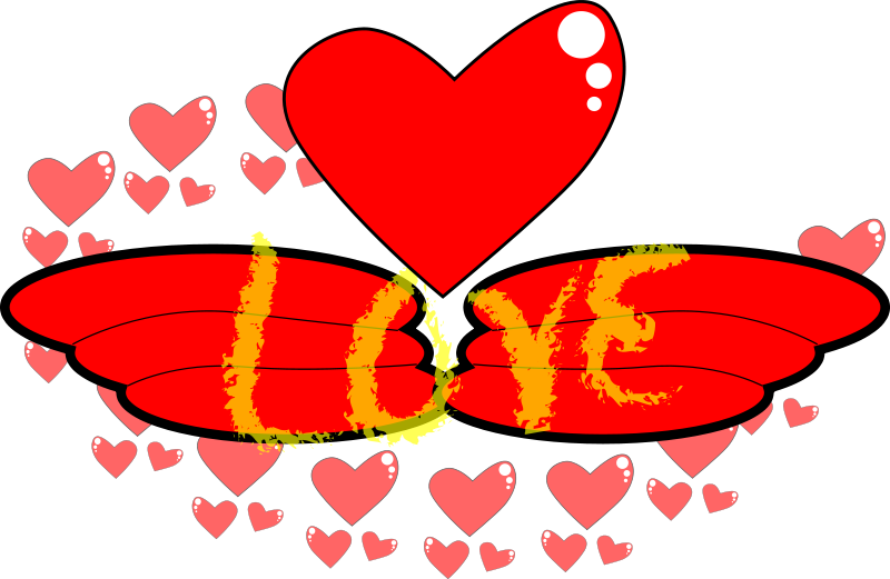 Love Butterfly Hearts Graphic PNG image