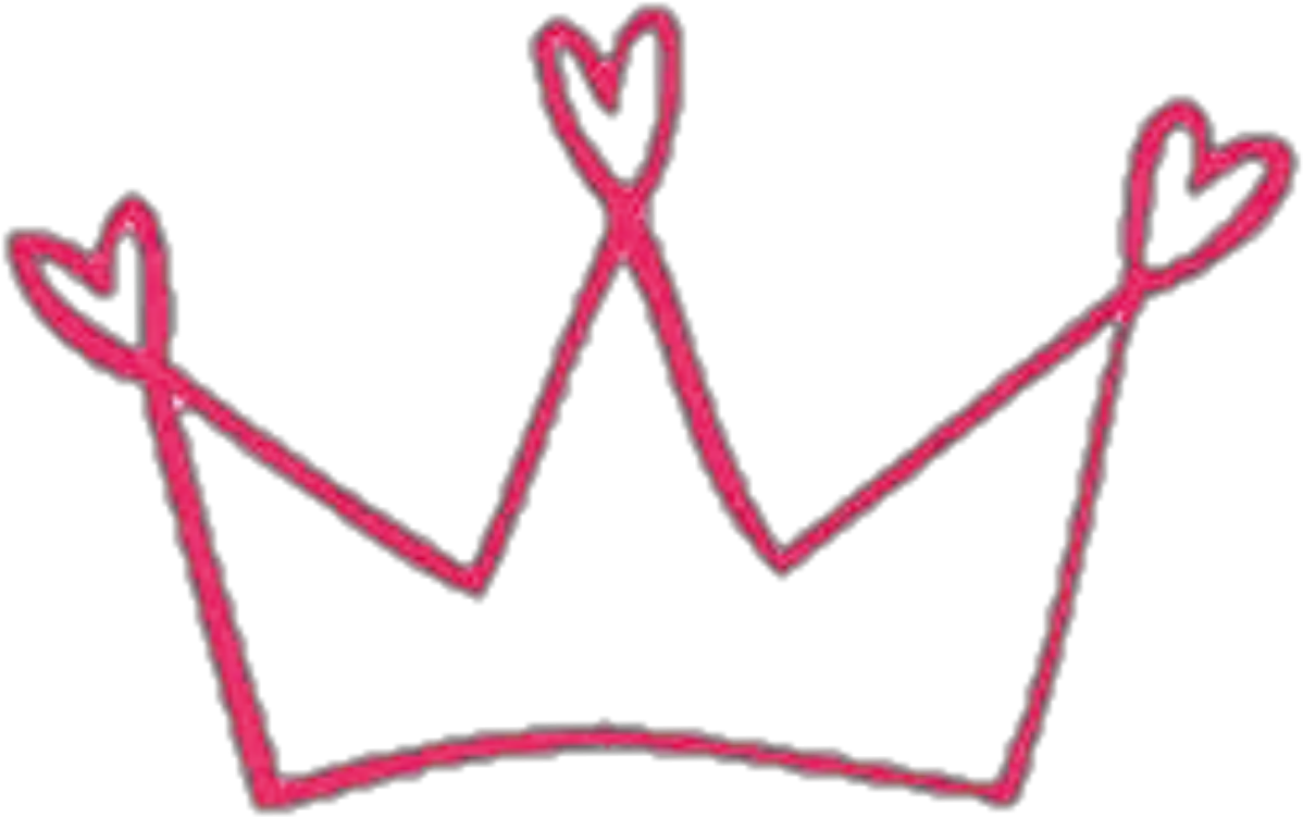 Love Crowned Heart Doodle PNG image