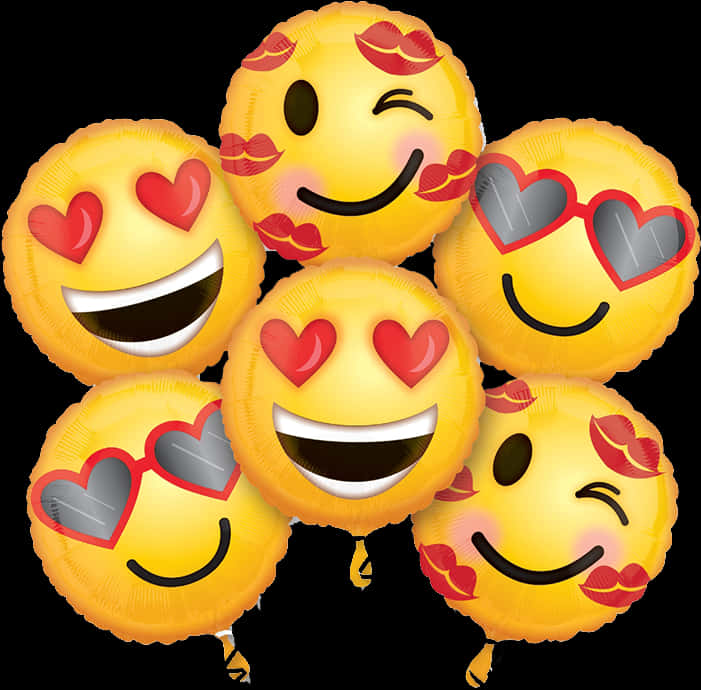 Love Emoji Balloons PNG image