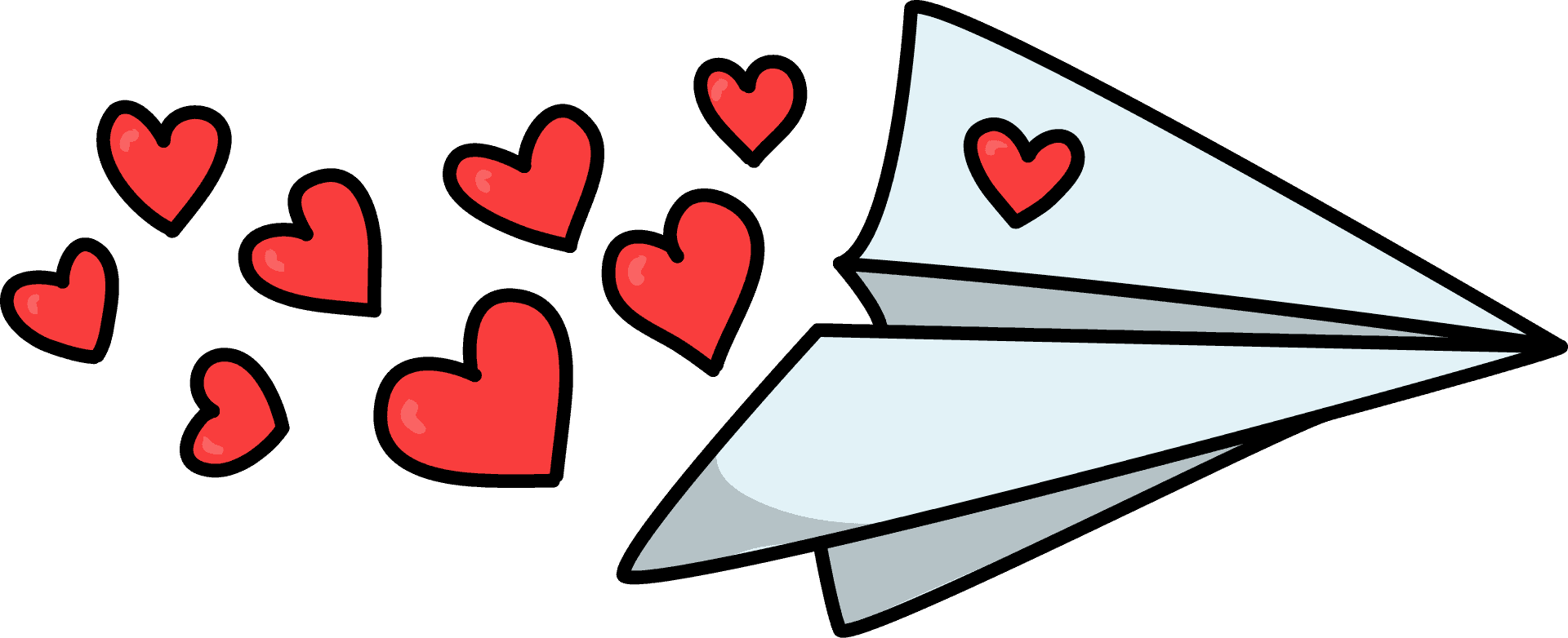 Love Flight Paper Plane PNG image