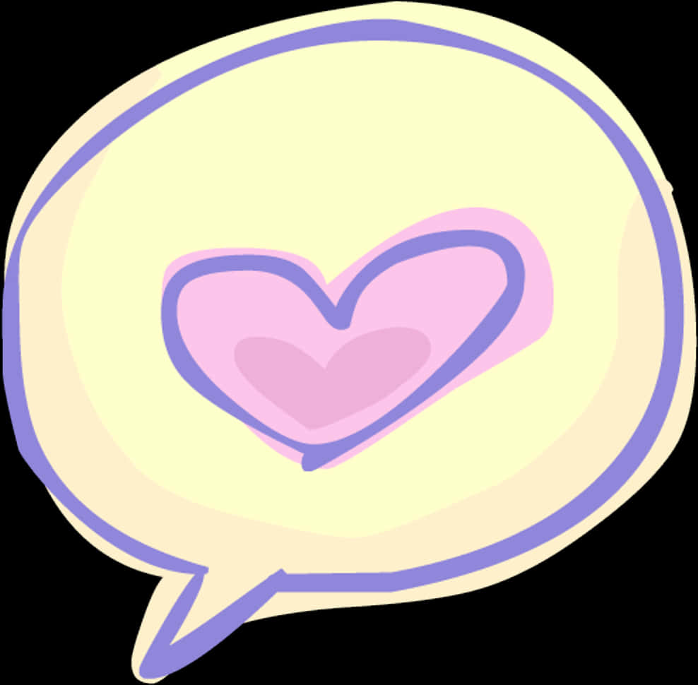 Love Heart Speech Bubble PNG image