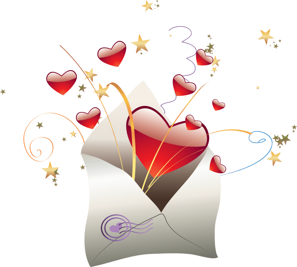 Love Letter Explosion Graphic PNG image