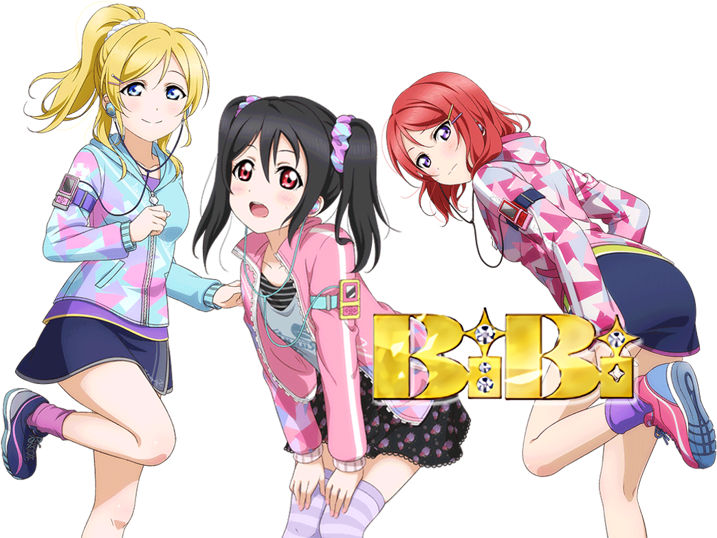 Love Live Bi Bi Group Pose PNG image