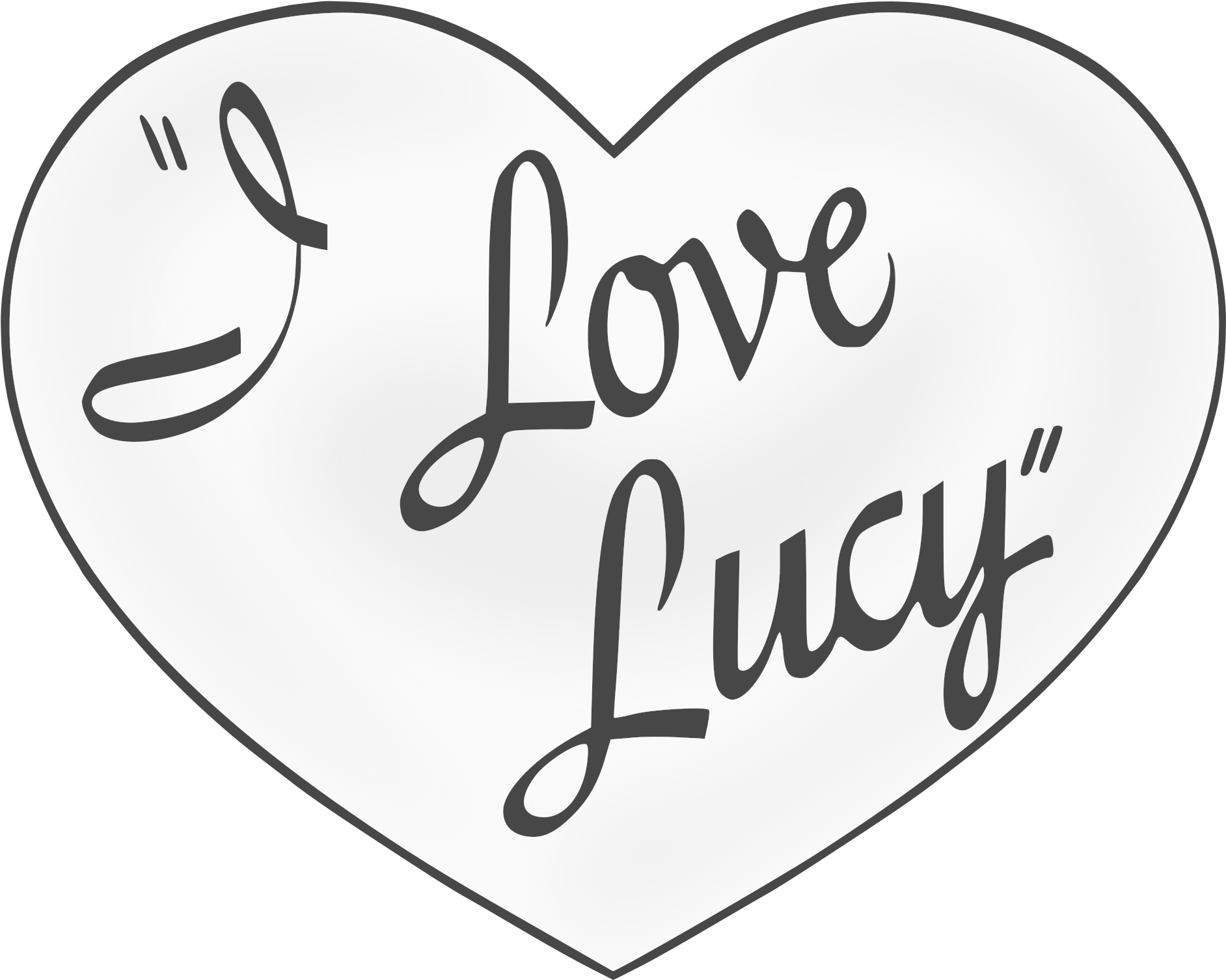 Love Lucy Heart Graphic PNG image