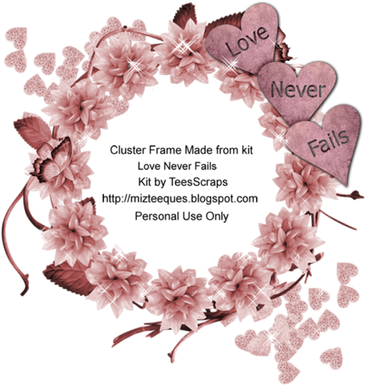 Love Never Fails Floral Frame PNG image