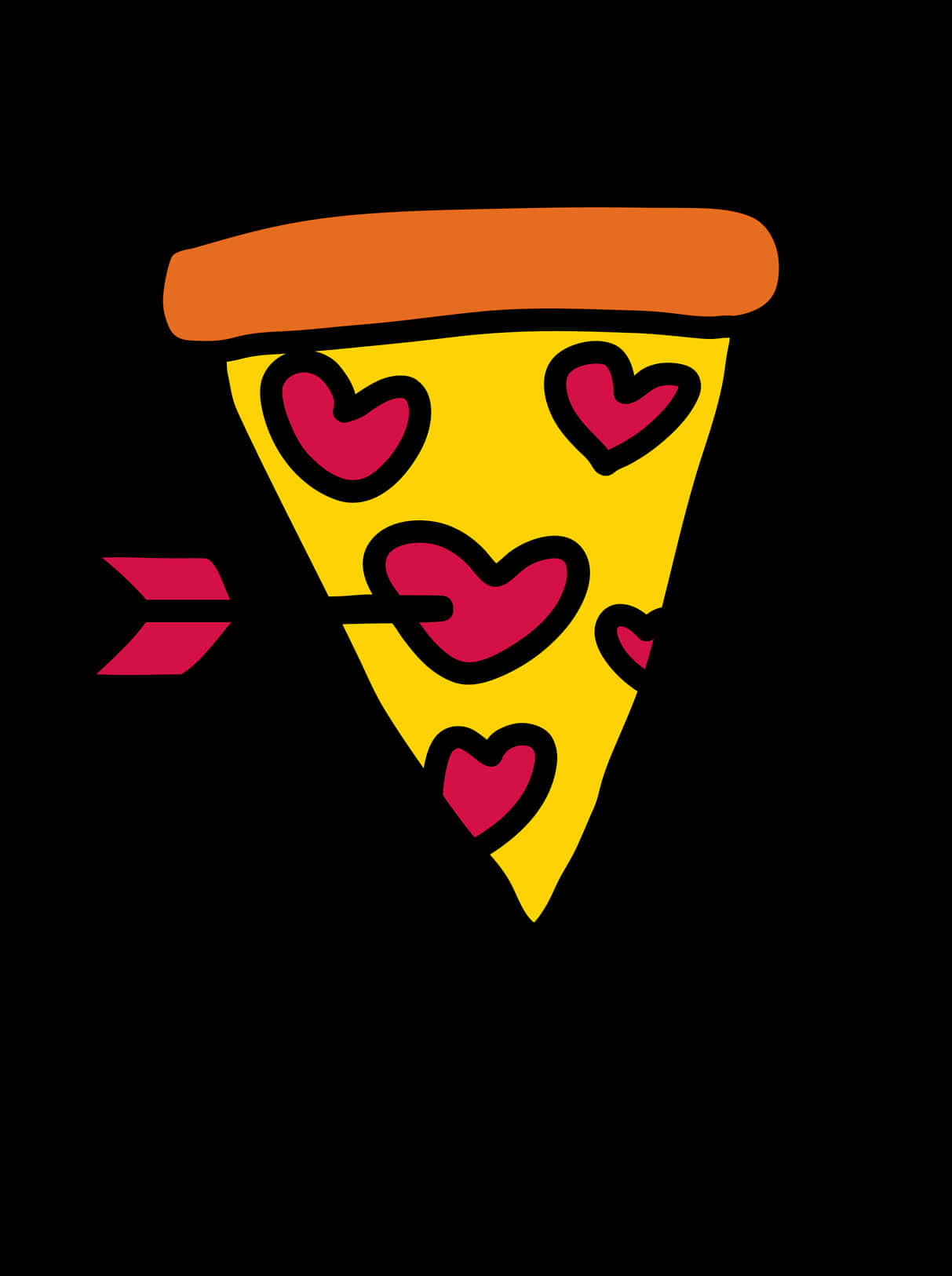 Love Pizza Slice Graphic PNG image
