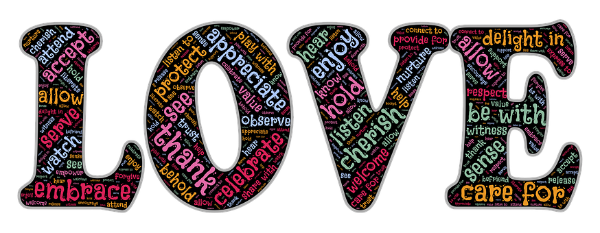 Love Word Art Collage PNG image