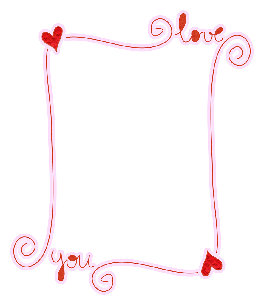 Love You Frame Graphic PNG image