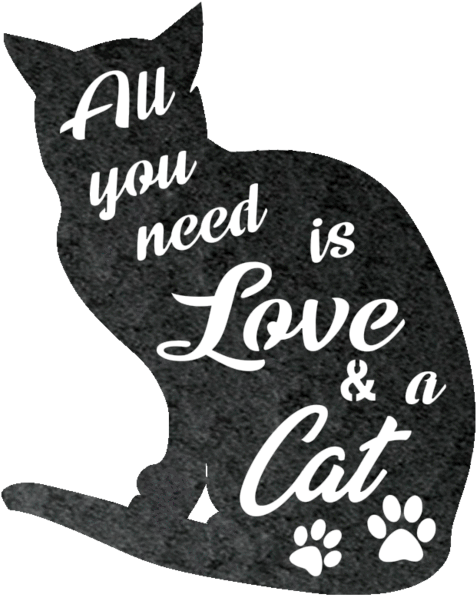 Loveand Cat Silhouette PNG image