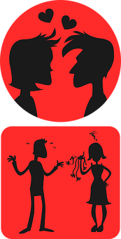 Loveand Conflict Concept Illustration PNG image