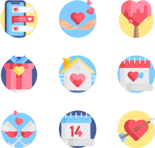 Loveand Relationship Icons Set PNG image