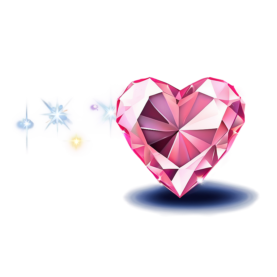 Lovely Pink Diamond Heart Icon Png 06282024 PNG image