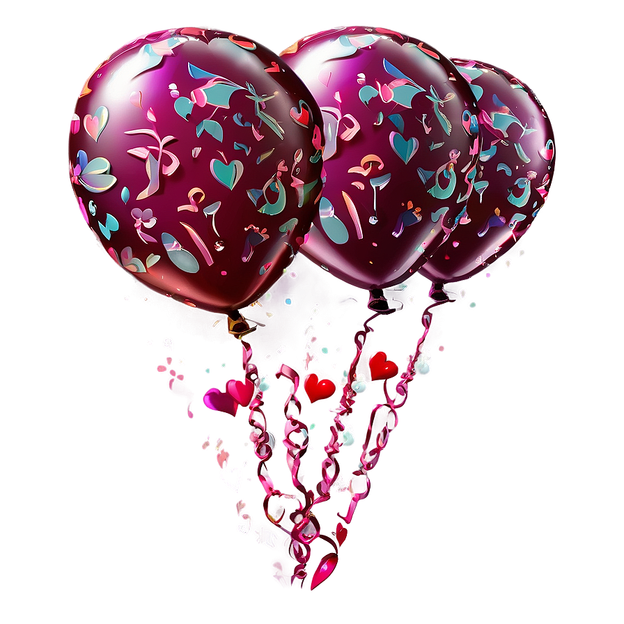 Lovely Valentine's Day Balloons Png Gve55 PNG image